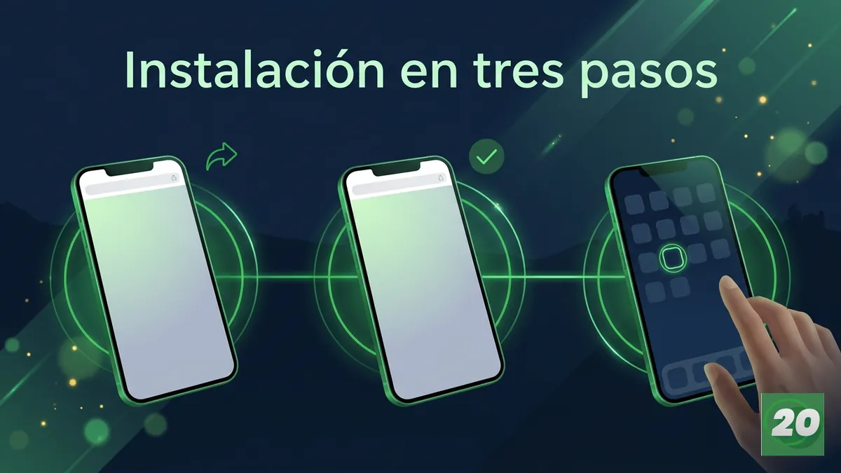 Pasos para instalar la app de 20Bet en Android: añadir a pantalla de inicio, confirmar e instalar