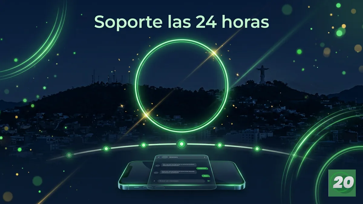 Reloj luminoso sobre Tegucigalpa que representa el soporte 24/7 de 20Bet en Honduras