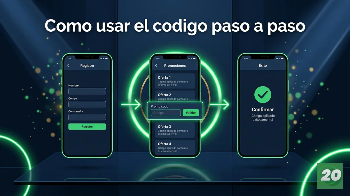 Tres pantallas de celular mostrando registro, codigo promocional y confirmacion en Honduras